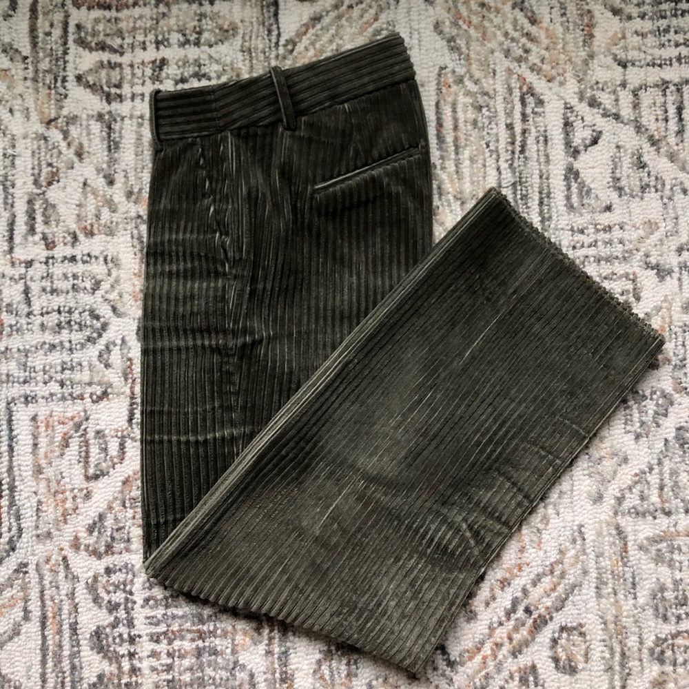 Olive corduroy pants.